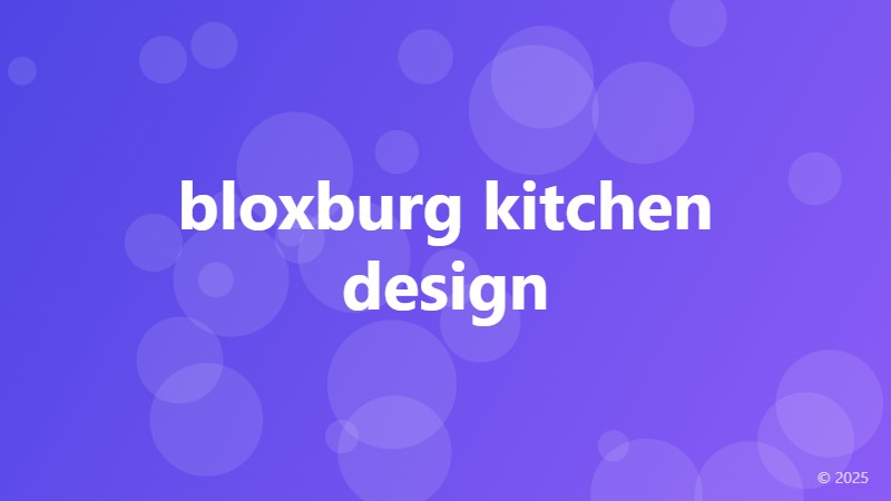 bloxburg kitchen design