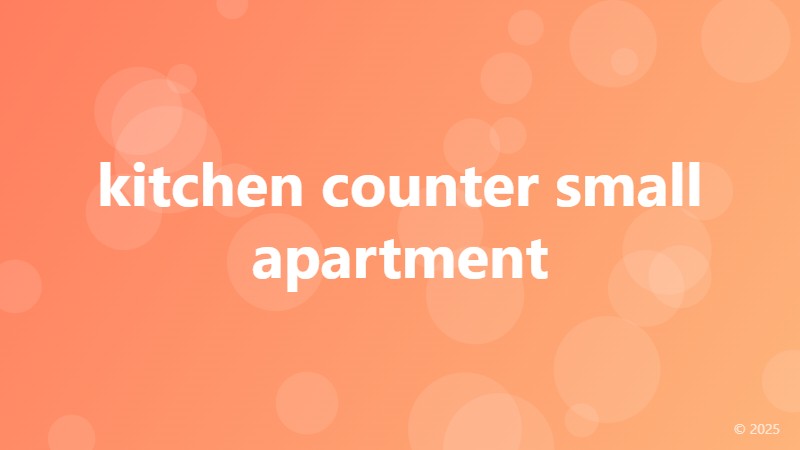kitchen counter small apartment