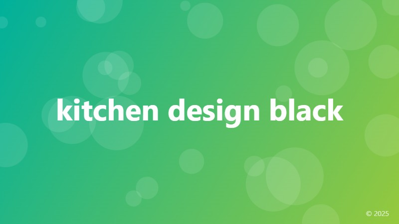 kitchen design black