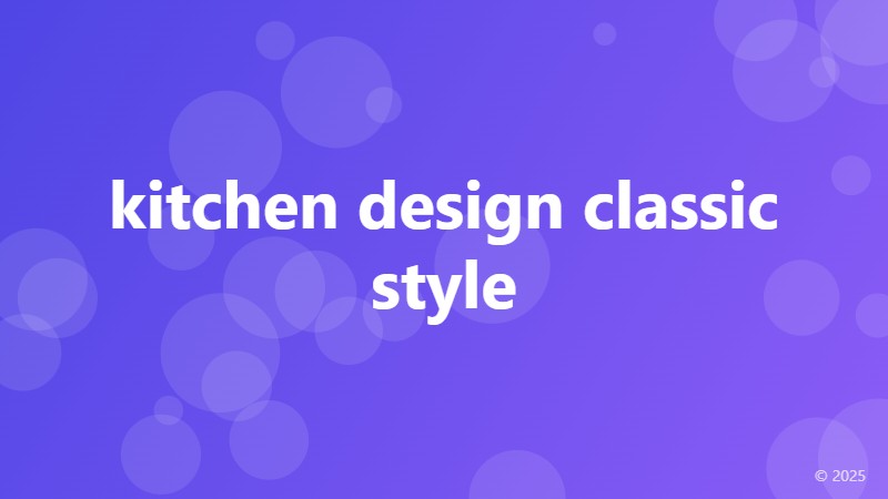 kitchen design classic style