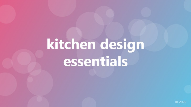 kitchen design essentials