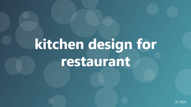 kitchen design for restaurant