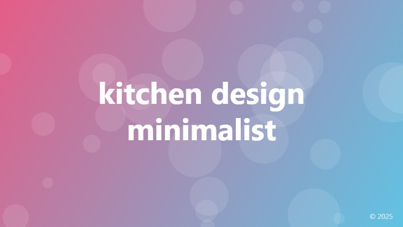 kitchen design minimalist