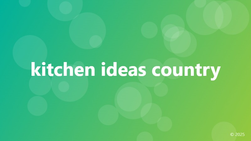 kitchen ideas country