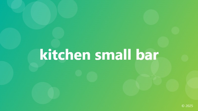 kitchen small bar