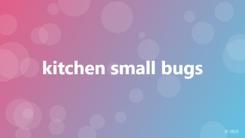 kitchen small bugs