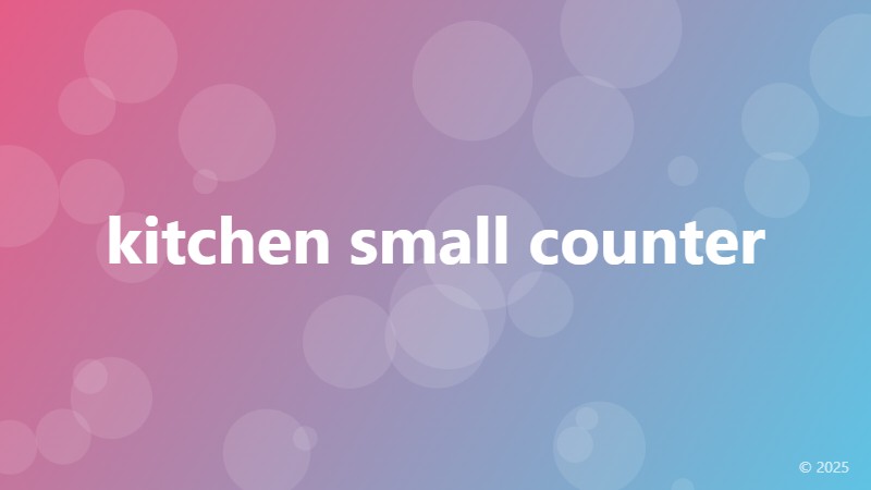 kitchen small counter