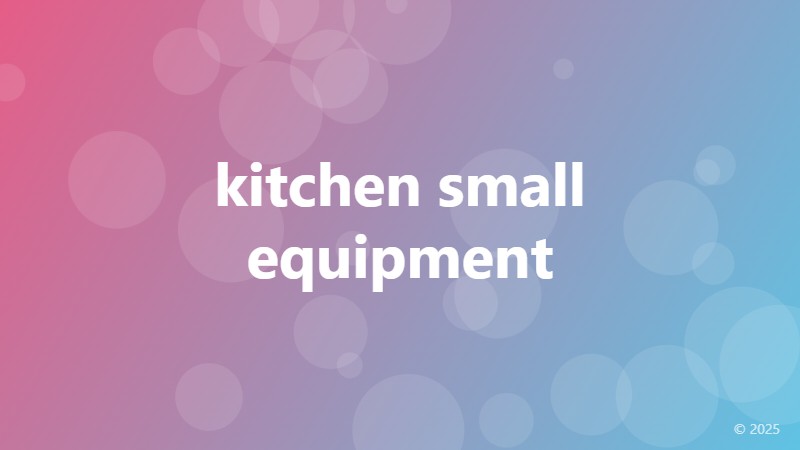 kitchen small equipment