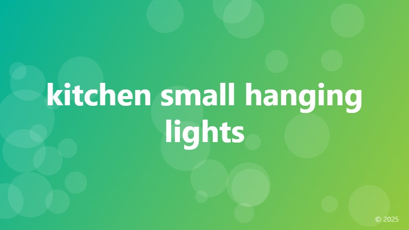 kitchen small hanging lights