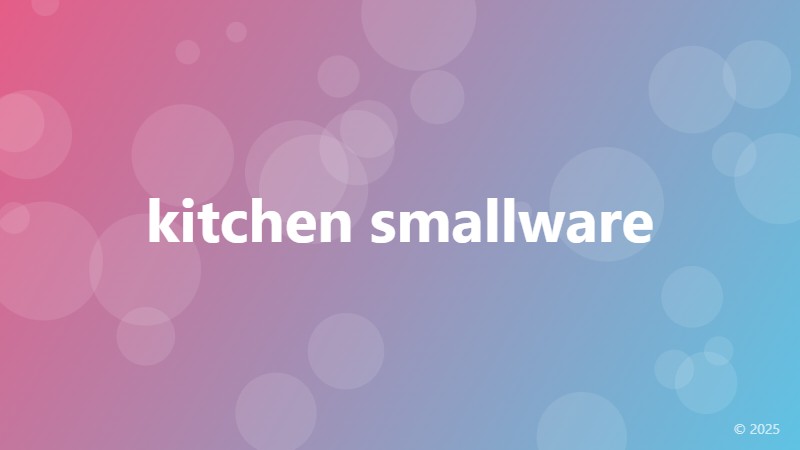 kitchen smallware