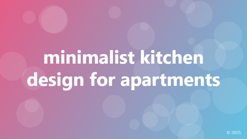 minimalist kitchen design for apartments